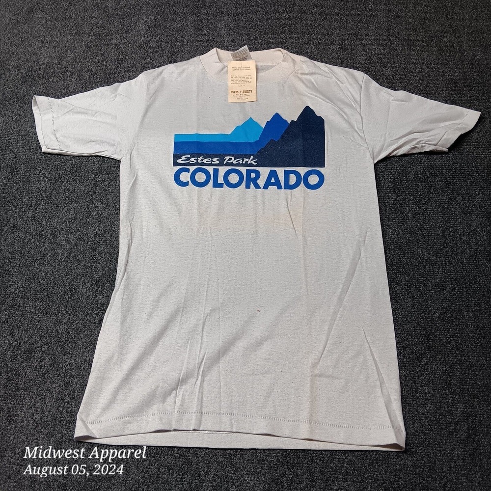 Vintage Estes Park Colorado Shirt NWT Adult Medium‎ Miller White